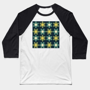 mid century modern abstract geometrical flower pattern Baseball T-Shirt